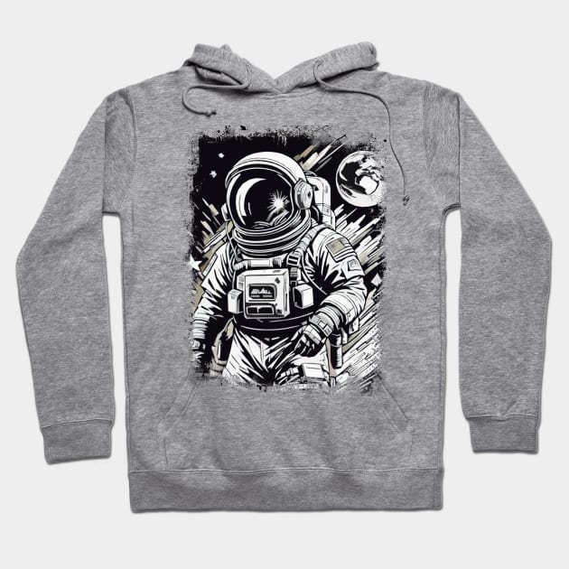 Astronaut in space Abstract Science fiction illustration Hoodie by Naumovski